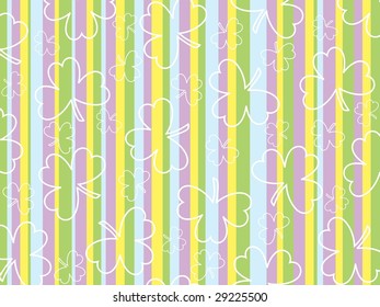 colorful panel lines background with clover, vector wallpaper