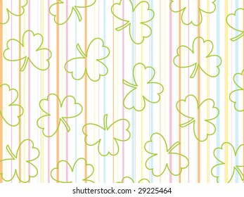 colorful panel lines background with shamrock, vector illustration
