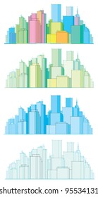 Colorful panorama of city