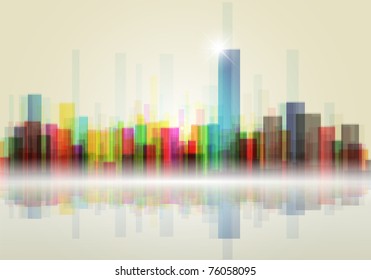 Colorful panorama city vector