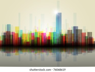 Colorful panorama city vector