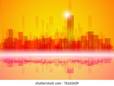 Colorful panorama city vector