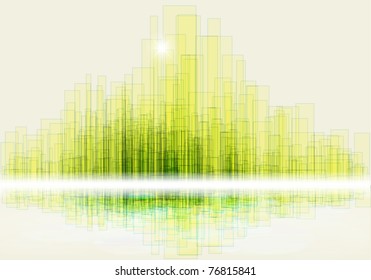 Colorful panorama city vector