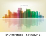 Colorful panorama city vector background