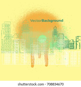 Colorful panorama city vector background