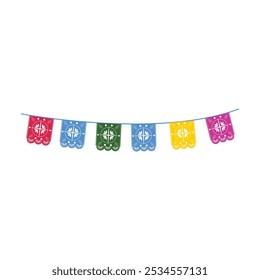 Bunte Papel Picado Girlande für Dia de los Muertos, perfekt für festliche Dekoration