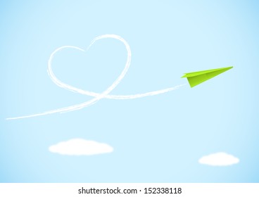 Colorful paper airplane