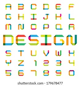 Colorful paper alphabet .Illustration EPS10