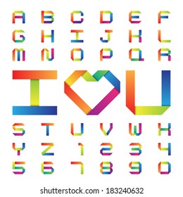 Colorful paper alphabet .Illustration EPS10