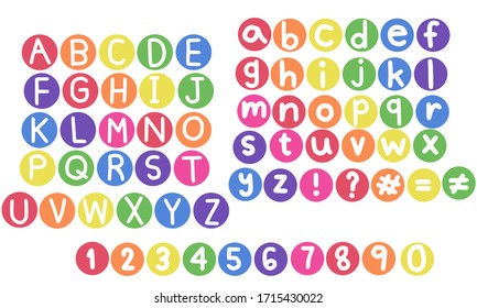 Colorful paper alphabet.Set of letters.English font and number.Clipping mask text.