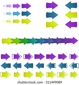 colorful paper arrows, collection vector set

