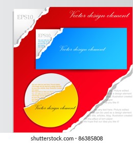 Colorful paper banners for text