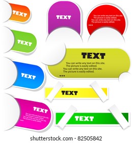 Colorful paper bookmarks. Vector set