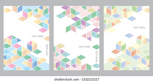 Colorful Paper Box and Triangle Template