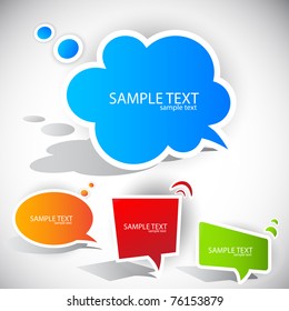 Colorful paper bubble for speech