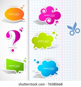 Colorful paper bubble for speech