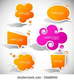 Colorful paper bubble for speech