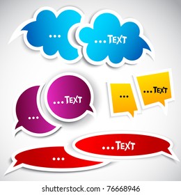 Colorful paper bubble for speech