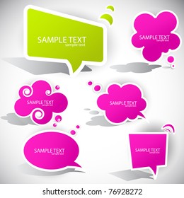 Colorful paper bubble for speech