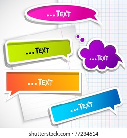 Colorful paper bubble for speech