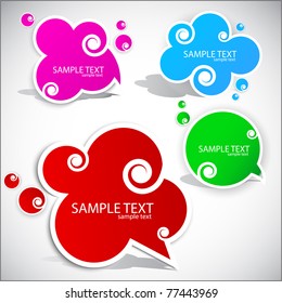 Colorful paper bubble for speech