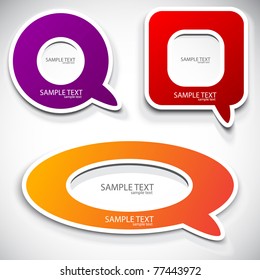 Colorful paper bubble for speech