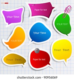Colorful paper bubble for speech