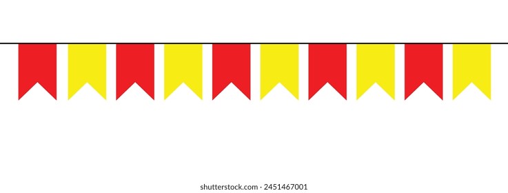 Colorful paper bunting party flags isolated on white background. Colorful bunting party decoration vector. Vector illustration. Eps file 300.
