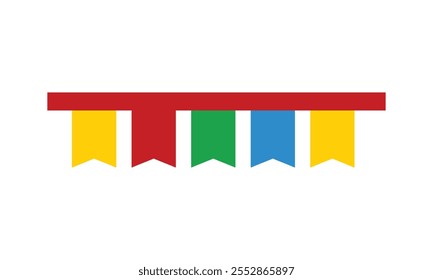 Colorful paper bunting party flags isolated on white background  design Template, . Vector illustration . EPS 10