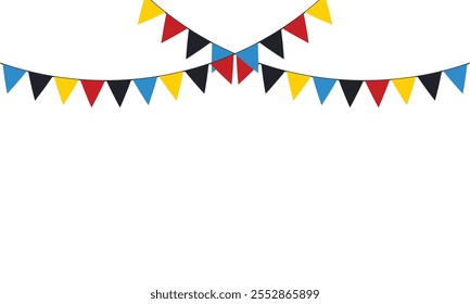 Colorful paper bunting party flags isolated on white background  design Template, . Vector illustration . EPS 10