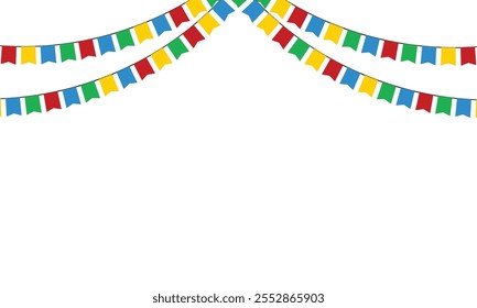 Colorful paper bunting party flags isolated on white background  design Template, . Vector illustration . EPS 10