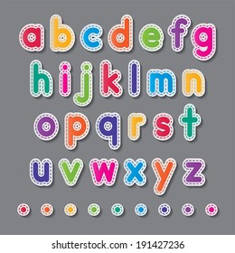 colorful paper capital alphabet letters a to z fonts. vector.