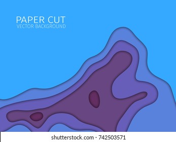 Colorful paper cut. 3D abstract paper background. Vector illustration of paper for design.
