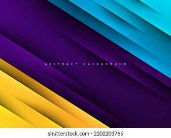 colorful paper cut abstract background with realistic diagonal shadow lines