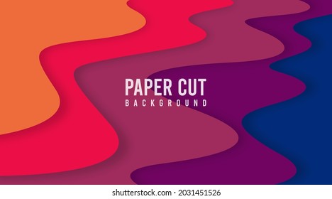 Colorful paper cut background illustration vector