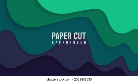 Colorful paper cut background illustration vector