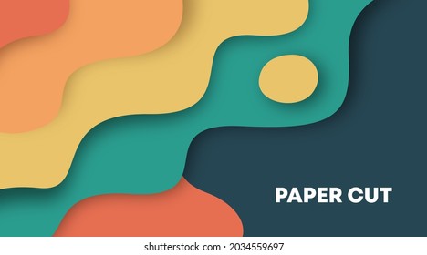 Colorful paper cut background illustration vector