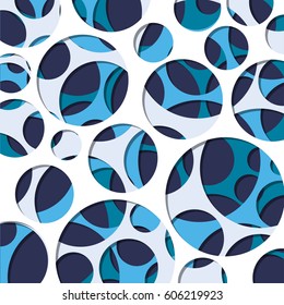 Colorful paper cut with circles vector 3D pattern modern design background