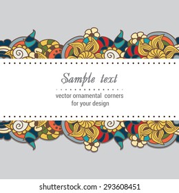 Colorful paper decorative background with doodle summer pattern