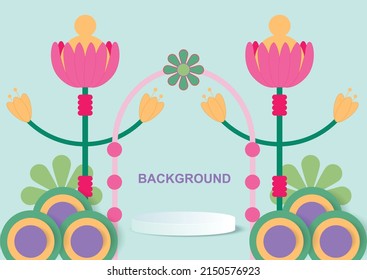 colorful paper flowers wallpaper, spring summer background, background illustration.