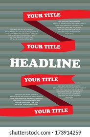 Colorful Paper folding Vector Layout Design Template with area for texts