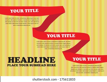 Colorful Paper folding Vector Layout Design Template with area for texts