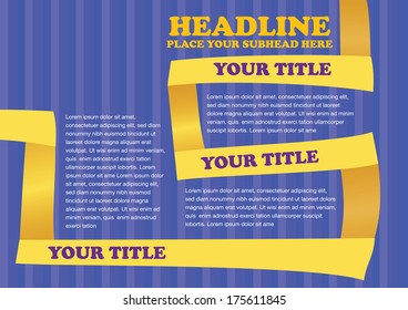 Colorful Paper folding Vector Layout Design Template with area for texts