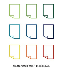 Colorful paper icon set