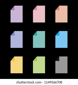 Colorful paper icon set