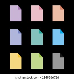 Colorful paper icon set