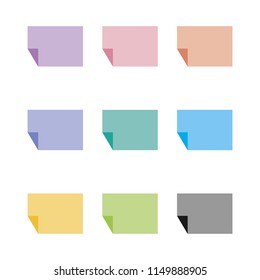 Colorful paper icon set