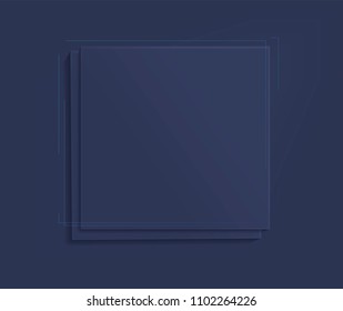 Colorful paper of label for text. Vector geometric cut banner for business. Decoration square frame on color background