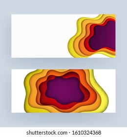 Colorful paper layer cut background in two option.