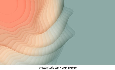 Colorful paper layers. 3D abstract gradient papercut. Colorful origami shape concept
